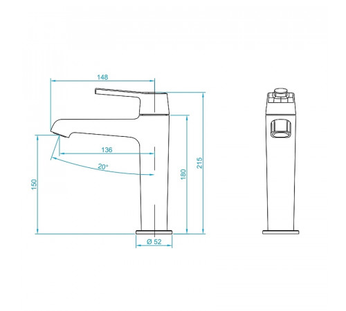 Смеситель для раковины RGW Shower Panels SP-301B 511405301-04 Черный матовый