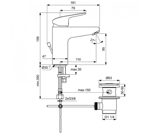 Комплект смесителей Ideal Standard Ceraflex BD001AA Хром