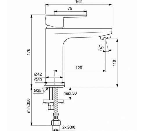 Смеситель для раковины Ideal Standard Cerafine Model O BC554AA Хром