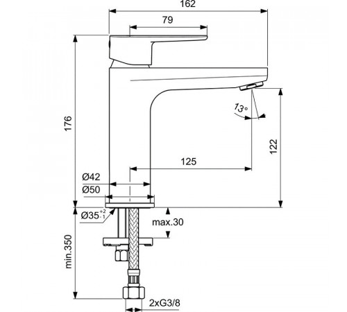 Смеситель для раковины Ideal Standard Cerafine O BC554XG Черный