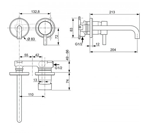 Смеситель для раковины Ideal Standard Ceraline A6938AA Хром