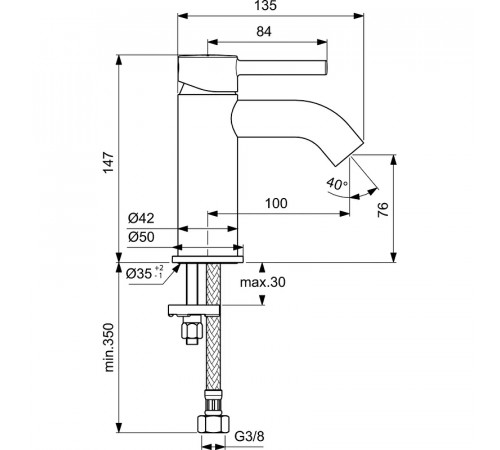 Смеситель для раковины Ideal Standard Ceraline BC268AA Хром