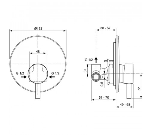 Смеситель для душа Ideal Standard Ceraline A6940AA Хром