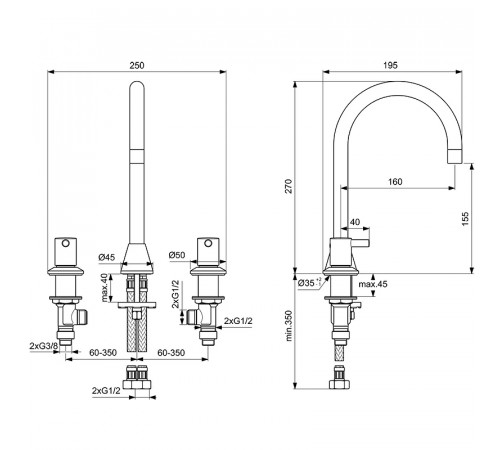 Смеситель для раковины Ideal Standard Ceraline BC196AA Хром