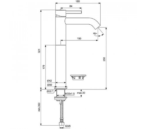 Смеситель для раковины Ideal Standard Ceraline BC269AA Хром