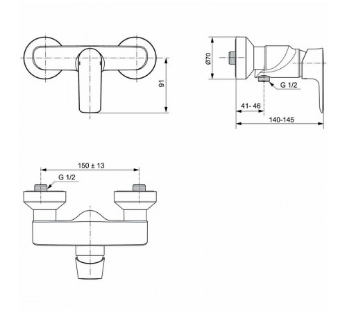 Смеситель для душа Ideal Standard Connect Air A7032AA Хром