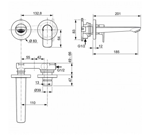 Смеситель для раковины Ideal Standard Connect Air A7029AA Хром