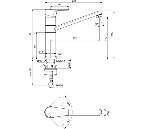 Смеситель для кухни Ideal Standard Cerafine D BC495AA Хром