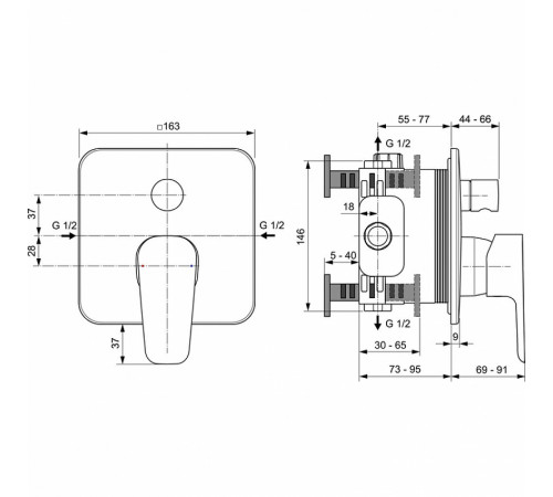 Смеситель для душа Ideal Standard Cerafine Model D A7348AA Хром