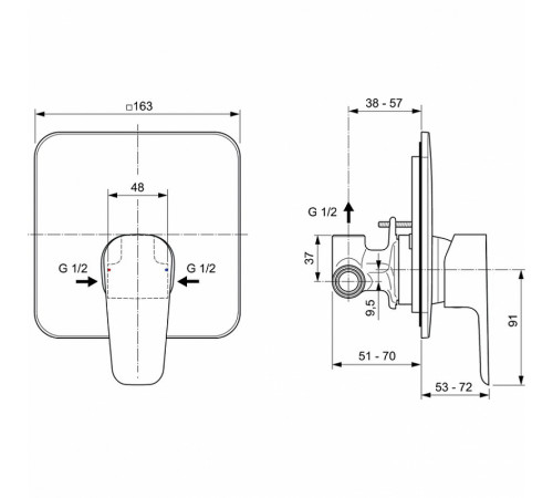 Смеситель для душа Ideal Standard Cerafine Model D A7188AA Хром