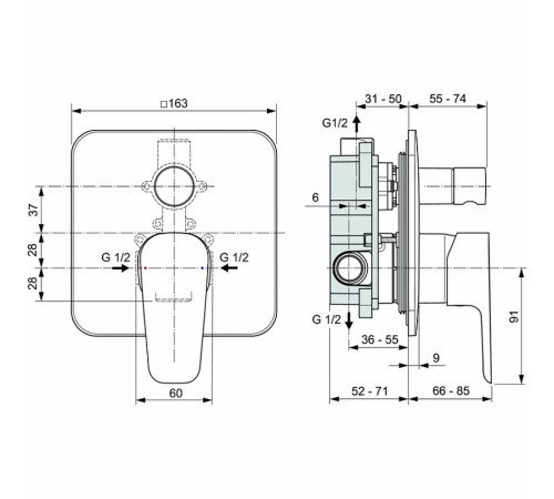 Смеситель для душа Ideal Standard Cerafine Model D A7189AA Хром