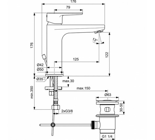 Комплект смесителей Ideal Standard Ceratherm T100 BC985AA Хром