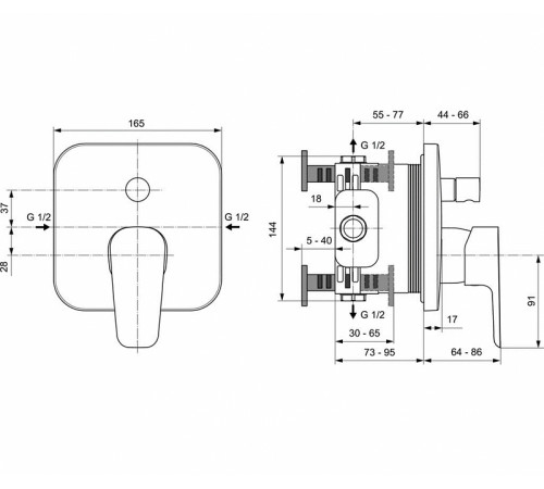 Смеситель для душа Ideal Standard Ceraplan III A6115AA Хром