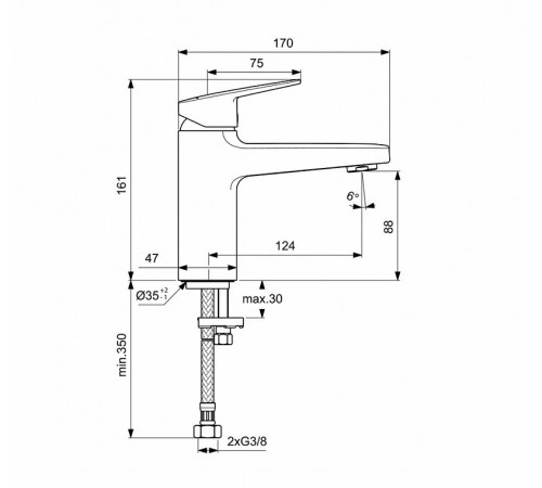 Смеситель для раковины Ideal Standard Ceraplan BD222AA Хром