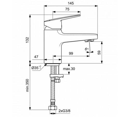 Смеситель для раковины Ideal Standard Ceraplan BD200AA Хром