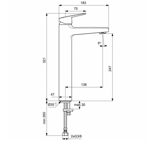 Смеситель для раковины Ideal Standard Ceraplan BD236AA Хром