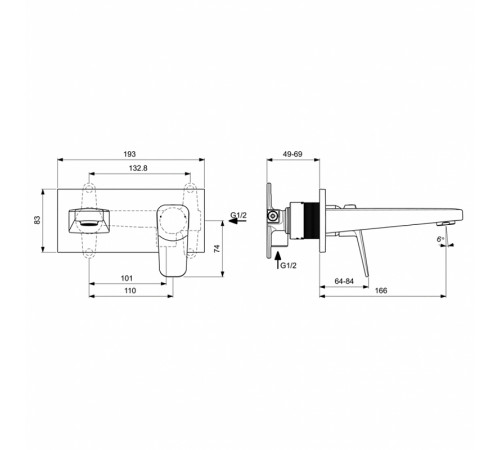 Смеситель для раковины Ideal Standard Ceraplan BD244XG Черный матовый