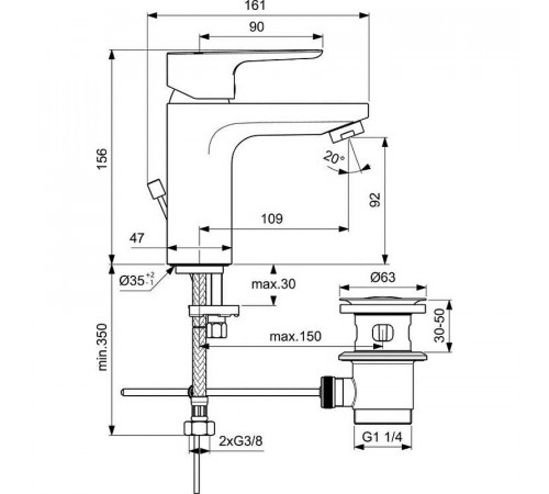 Комплект смесителей Ideal Standard Ceraplan III BD005AA Хром