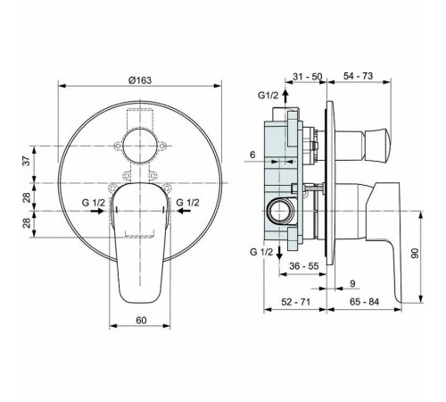 Смеситель для душа Ideal Standard Ceraplan III A6383AA Хром