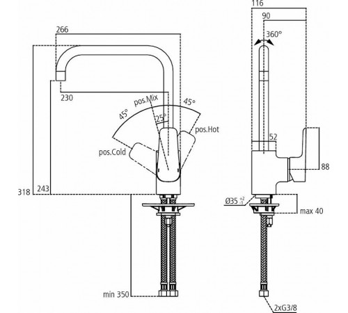 Смеситель для кухни Ideal Standard Ceraplan III B0725AA Хром