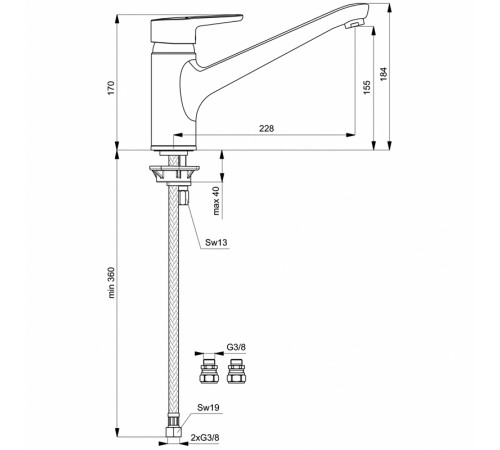 Смеситель для кухни Ideal Standard Connect Blue B9931AA Хром