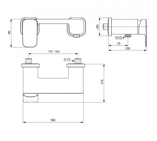 Смеситель для душа Ideal Standard Tonic II A6337AA Хром