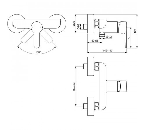 Смеситель для душа Ideal Standard Sesia BC207AA Хром