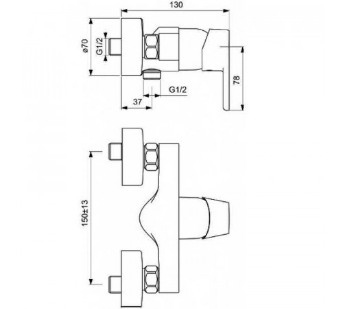 Смеситель для душа Ideal Standard Vito B0411AA Хром