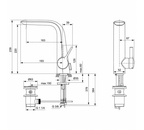 Смеситель для раковины Ideal Standard Melange A6041AA Хром