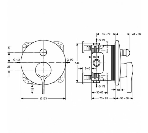 Смеситель для душа Ideal Standard Melange A4720AA Хром