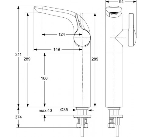 Смеситель для раковины Ideal Standard Melange A4266AA Хром