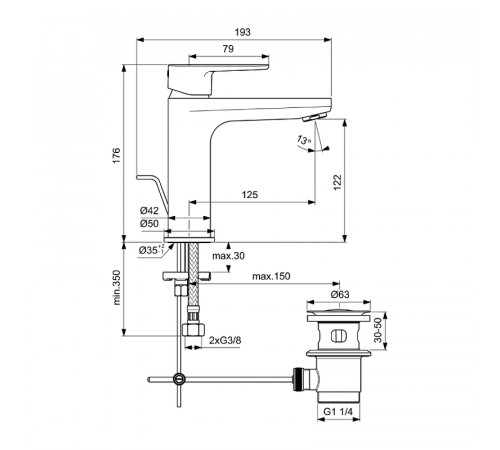 Комплект смесителей Ideal Standard Ceratherm T25 BC984AA Хром