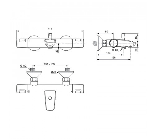 Комплект смесителей Ideal Standard Ceratherm T25 BC984AA Хром