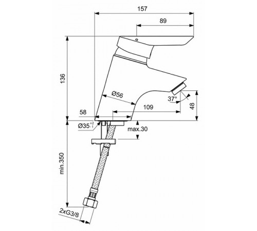 Смеситель для раковины Ideal Standard Ceraplus B8202AA Хром