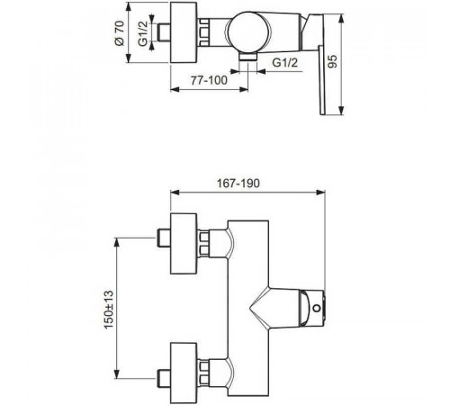 Смеситель для душа Ideal Standard Smart B0464AA Хром