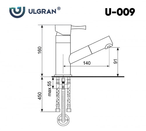 Смеситель для кухни Ulgran Classic U-009-331 Белый