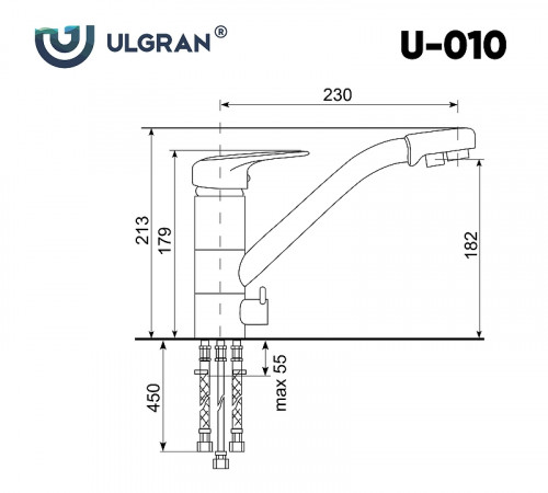 Смеситель для кухни Ulgran Classic U-010-341 Ультра-белый