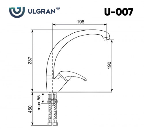 Смеситель для кухни Ulgran Classic U-007-345 Шоколад