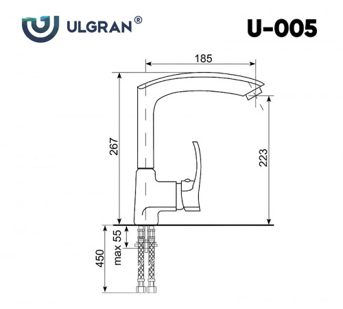 Смеситель для кухни Ulgran Classic U-005-344 Ультра-черный