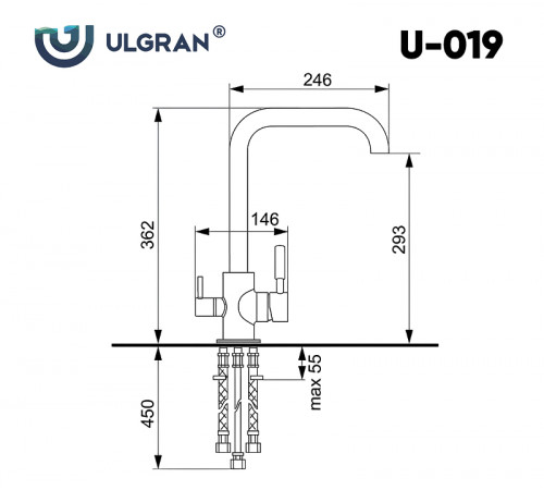 Смеситель для кухни Ulgran Classic U-019-345 Шоколад