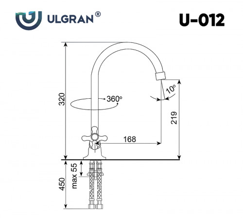 Смеситель для кухни Ulgran Classic U-012-310 Серый