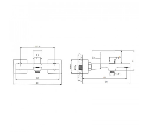 Смеситель для ванны Belz B613-7 B60613-7 Черный