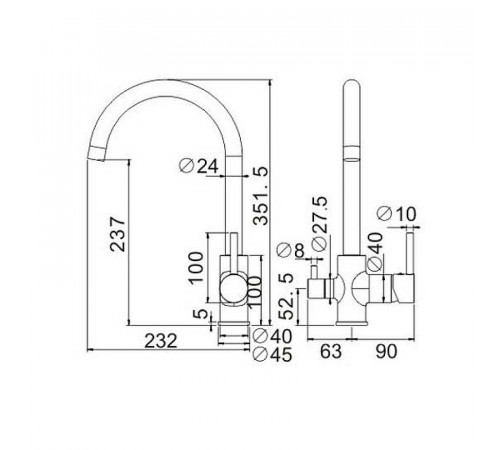 Смеситель для кухни Belz B801 B76801-7 Черный