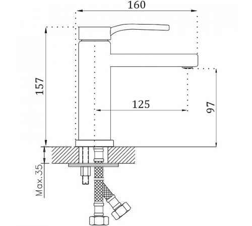 Смеситель для раковины Belz B612 B10612 Хром