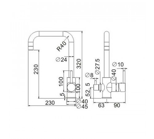 Смеситель для кухни Belz B802 B76802 Хром