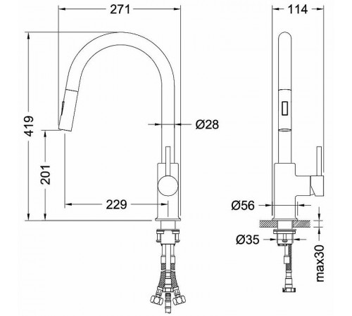 Смеситель для кухни Aquatek Европа AQ1384CR Хром