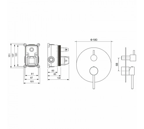 Смеситель для душа Aquatek Европа AQ1346CR Хром