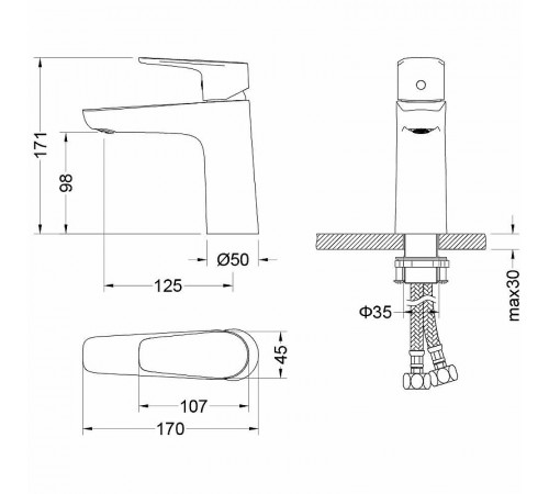 Смеситель для раковины Aquatek Бетта AQ1110CR Хром