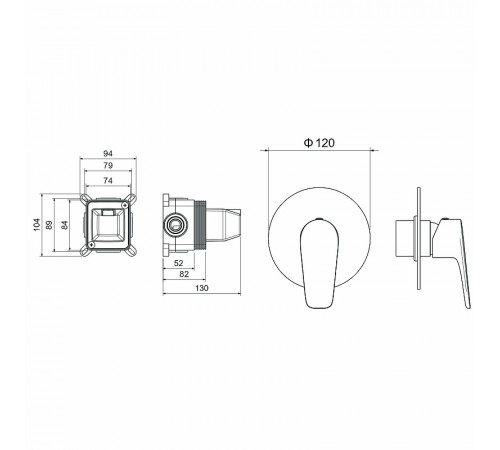 Смеситель для душа Aquatek Бетта AQ1166MB Черный матовый