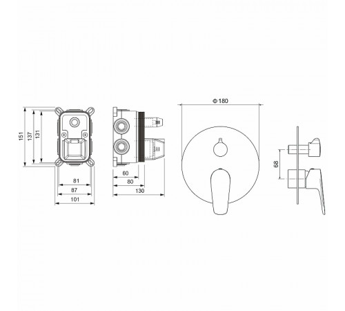 Смеситель для душа Aquatek Бетта AQ1147MB Черный матовый